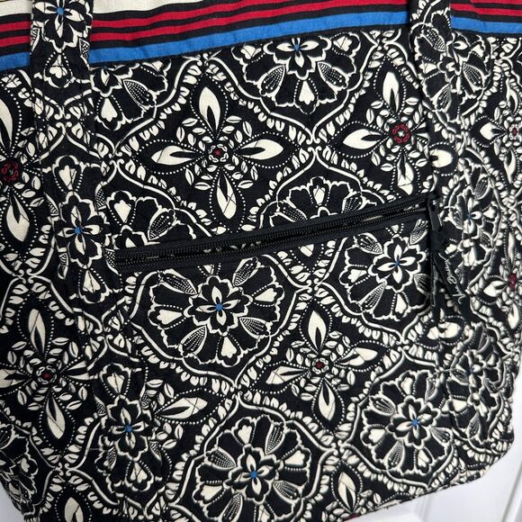 Vera Bradley Villager Tote Bag Barcelona Pattern Quilted Shoulder Bag 14x17x6 - Picture 6 of 6
